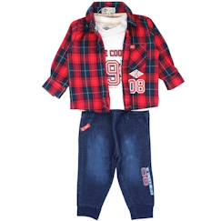 -Ensemble bébé t-shirt avec chemise et pantalon