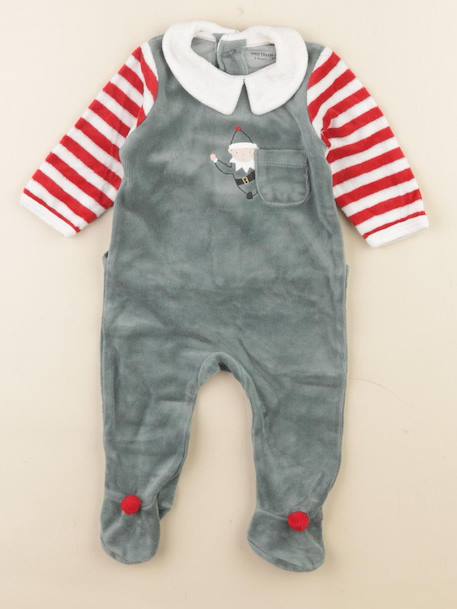 Pyjama velours - 3 mois Multicolore 1 - vertbaudet enfant 