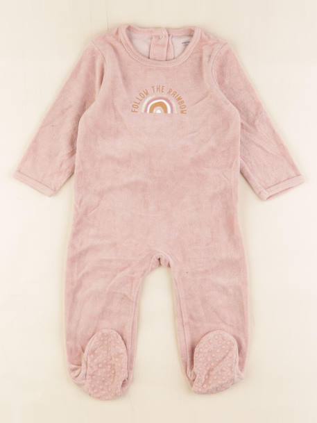 Pyjama velours - 12 mois Rose, or 1 - vertbaudet enfant 