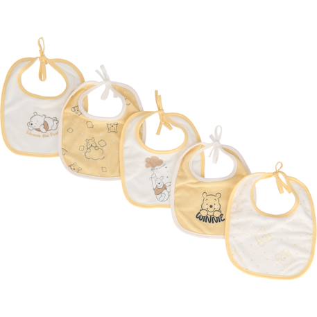 Lot de 5 bavoirs winnie coton Jaune 2 - vertbaudet enfant 