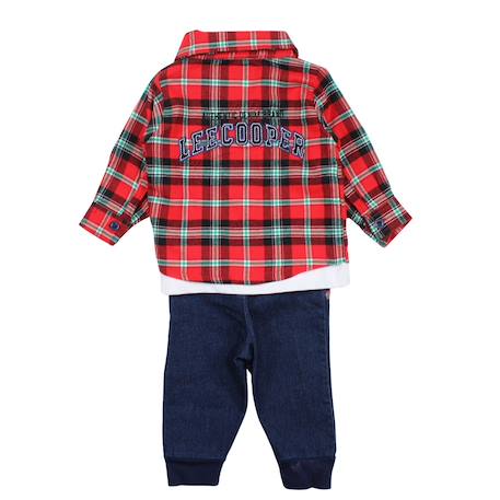 Ensemble bébé t-shirt avec chemise et pantalon Bleu brut+Rouge 5 - vertbaudet enfant 