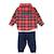 Ensemble bébé t-shirt avec chemise et pantalon Bleu brut+Rouge 5 - vertbaudet enfant 