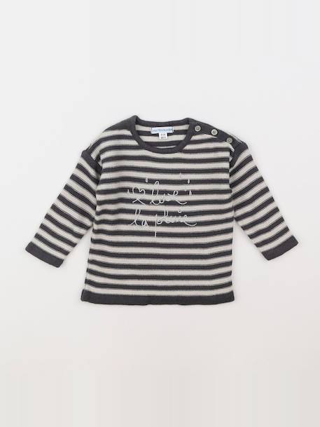 Pull - 6 mois Gris, argent 1 - vertbaudet enfant 