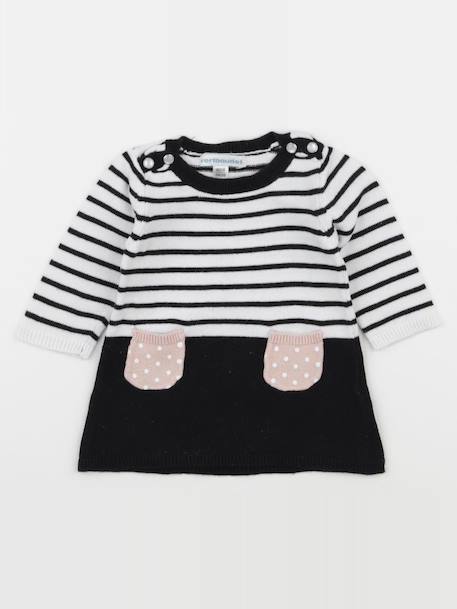 Robe - 3 mois Blanc, bleu 1 - vertbaudet enfant 