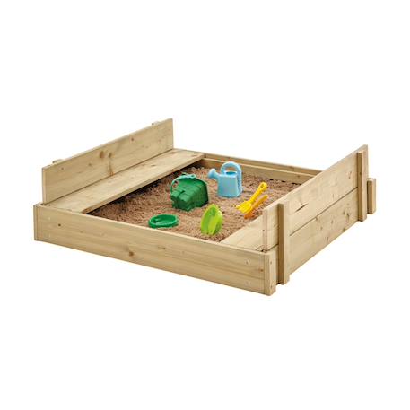 Bac à sable avec bancs et kit accessoires explorateur bois fsc® Marron 5 - vertbaudet enfant 