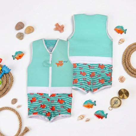 Maillot de bain flottant enfant - piranha Vert 4 - vertbaudet enfant 