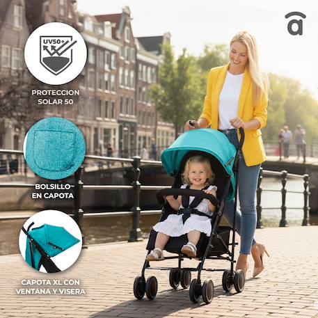 Poussette ultra légère Tokio Compacte, Pliable & Confortable Gris et noir 3 - vertbaudet enfant 