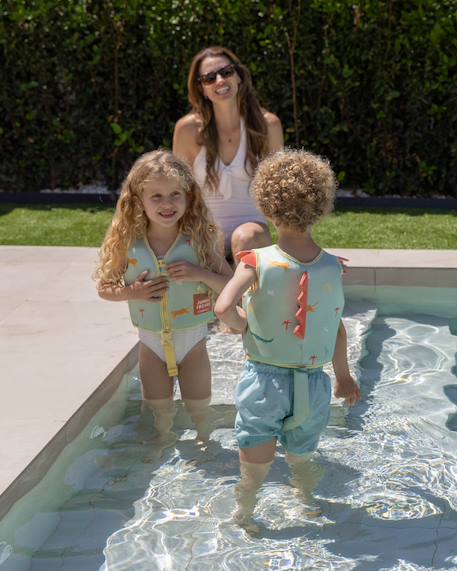 Gilet natation enfant neoprene et epe Bleu+Blue+Pink+Rose+Rose fleurs+Vert 36 - vertbaudet enfant 