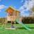 Maisonnette cabane sur pilotis avec toboggan colline bois fsc® Marron - vert 1 - vertbaudet enfant 