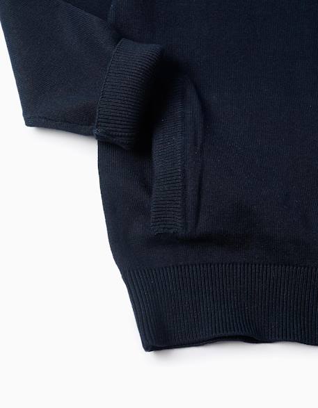 Gilet en maille avec fermeture éclair Bleu foncé 4 - vertbaudet enfant 