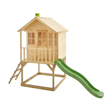 Maisonnette cabane sur pilotis avec toboggan colline bois fsc® Marron - vert 2 - vertbaudet enfant 