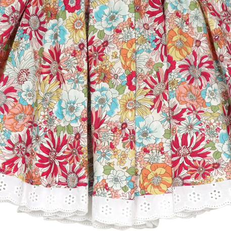 Jupe qui tourne  fleurie  d  cancan Rouge+Vert d'eau 4 - vertbaudet enfant 