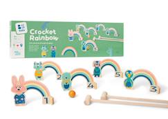 Jouet-Set de croquet arc-en-ciel en bois fsc - jeu extérieur pour enfant