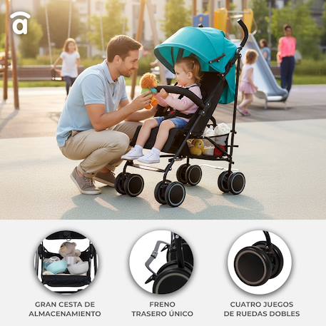 Poussette ultra-légère tokio Vert et noir 6 - vertbaudet enfant 