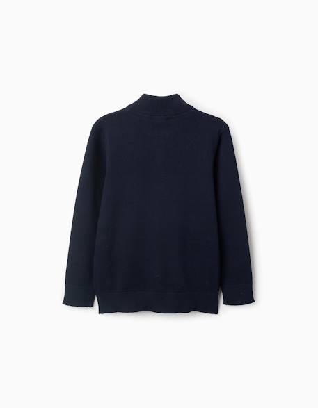 Gilet en maille avec fermeture éclair Bleu foncé 2 - vertbaudet enfant 