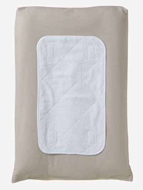 Lot 2 serviettes de rechange matelas à langer blanc+gris taupe+rose pâle + blanc 2 - vertbaudet enfant 