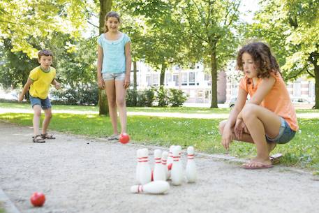 Jeu de bowling en bois certifié FSC - jeu extérieur - jeu de quilles Multicolore 6 - vertbaudet enfant 