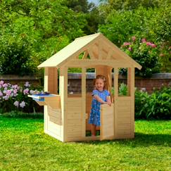 Jouet-Maisonnette cabane enfant avec cuisine extérieure  bois fsc®