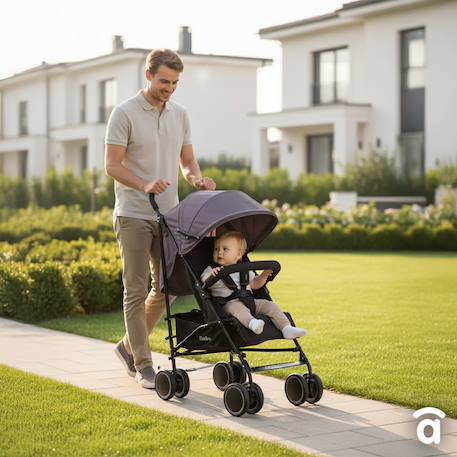 Poussette ultra légère Tokio Compacte, Pliable & Confortable Gris et noir 2 - vertbaudet enfant 