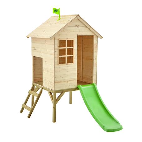 Maisonnette sur pilotis avec toboggan sunnyside bois fsc® Marron - vert 2 - vertbaudet enfant 