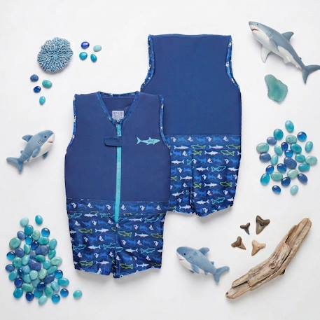 Maillot de bain flottant enfant - megalodon Bleu marine 4 - vertbaudet enfant 