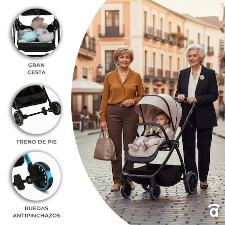 Duo poussette et nacelle Rodas Beige+Noir 11 - vertbaudet enfant 