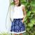 Jupe qui tourne     tie-and-dye  cancan Bleu marine blanc 2 - vertbaudet enfant 