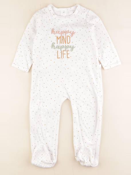 Pyjama velours - 2 ans Blanc 1 - vertbaudet enfant 
