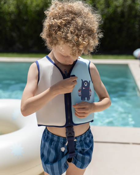 Gilet natation enfant neoprene et epe Bleu+Blue+Pink+Rose+Rose fleurs+Vert 1 - vertbaudet enfant 
