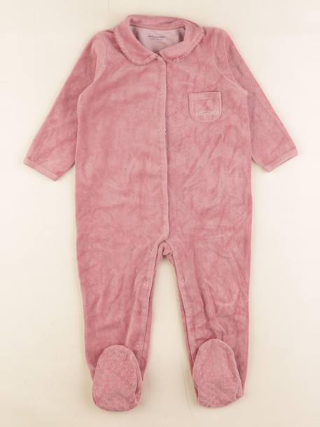 Pyjama velours - 2 ans Rose 1 - vertbaudet enfant 