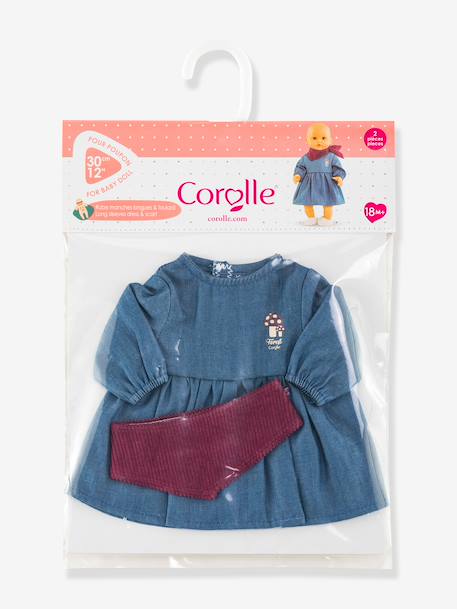 Robe en jean et foulard pour poupon bleu 2 - vertbaudet enfant 