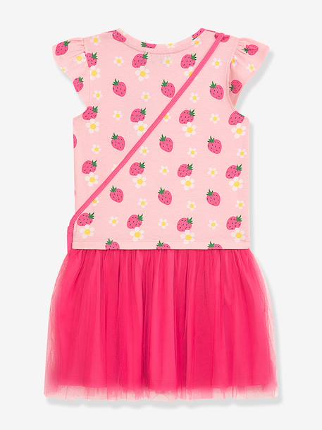 Robe avec sac bandoulière fraise, jupe en tulle rose fille DANAMADE rose 3 - vertbaudet enfant 