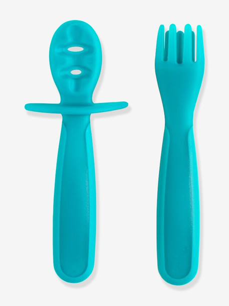 Lot de 2 couverts d'apprentissage turquoise 1 - vertbaudet enfant 