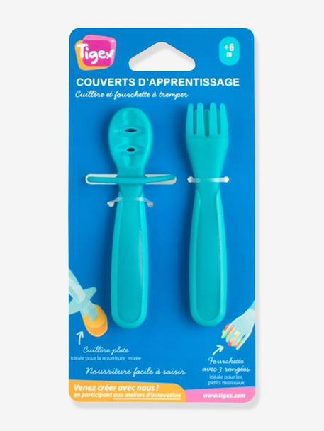 Lot de 2 couverts d'apprentissage turquoise 2 - vertbaudet enfant 