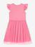 Robe avec jupe en tulle arc-en-ciel et manches volantées fille DANAMADE rose dragée+turquoise 2 - vertbaudet enfant 