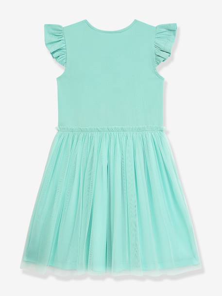Robe avec jupe en tulle arc-en-ciel et manches volantées fille DANAMADE rose dragée+turquoise 5 - vertbaudet enfant 