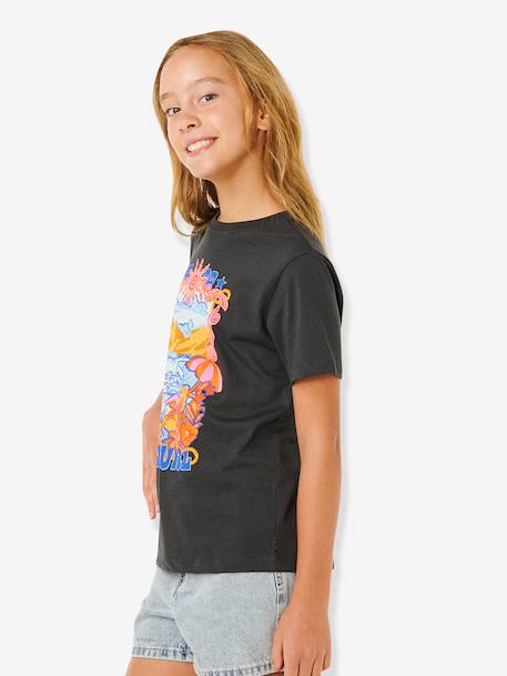 T-shirt manches courtes fille noir 2 - vertbaudet enfant 
