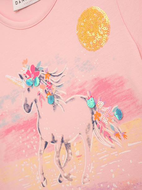 Robe fille DANAMADE avec sequins licorne et jupe en tulle rose poudré 3 - vertbaudet enfant 