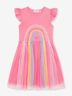 -Robe avec jupe en tulle arc-en-ciel et manches volantées fille DANAMADE