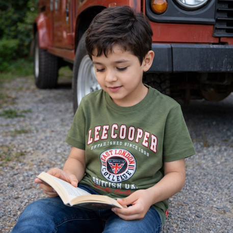 T-shirt manches courtes avec imprimé Bleu+Gris+Kaki+Noir 10 - vertbaudet enfant 