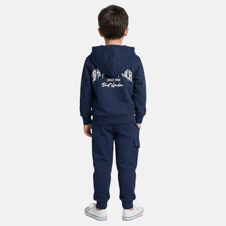 Sweat à capuche avec poche et pantalon de jogging Gris+Kaki+Marine+Noir 15 - vertbaudet enfant 