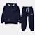 Sweat à capuche avec poche et pantalon de jogging Gris+Kaki+Marine+Noir 16 - vertbaudet enfant 