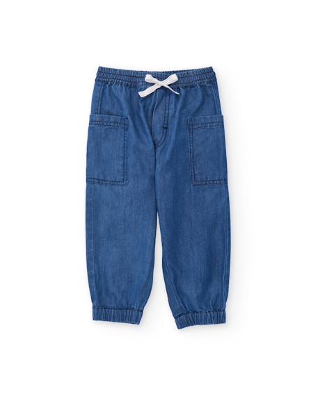 Bébé-Pantalon pour garçon en toile avec denim léger