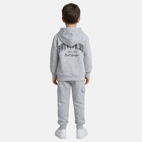 Sweat à capuche avec poche et pantalon de jogging Gris+Kaki+Marine+Noir 3 - vertbaudet enfant 