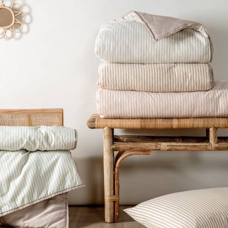 Couverture matelassée faro Rayé ambre+Rayé lin+Rayé peach+Rayé tilleul 23 - vertbaudet enfant 