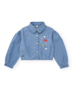 Chemise pour fille en tissu en denim léger  - vertbaudet enfant