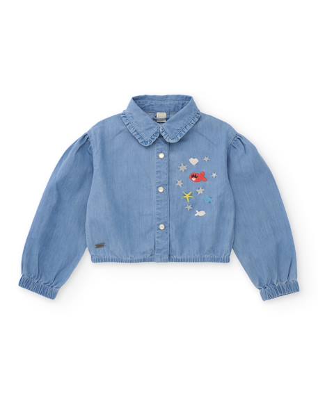 Fille-Chemise pour fille en tissu en denim léger