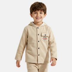Veste sweat à capuche boutonnée garçon  - vertbaudet enfant