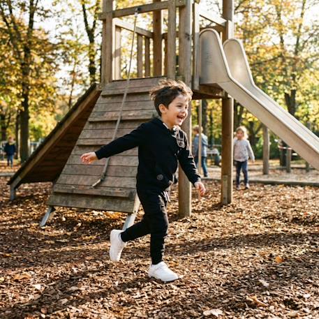 Sweat à capuche avec poche et pantalon de jogging Gris+Kaki+Marine+Noir 20 - vertbaudet enfant 