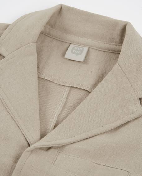 Veste blazer garçon en tissu uni avec revers classiques Beige 3 - vertbaudet enfant 
